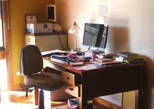 Robyn Cadwallader's desk and computer in her study