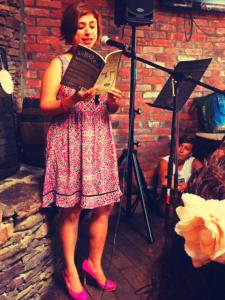 Sweta reading from Wet Silence