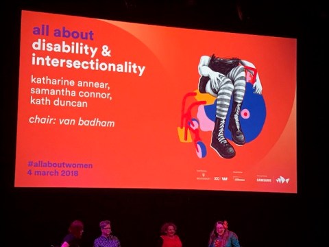 All About Women 2018 - Disability and Intersectionality sign