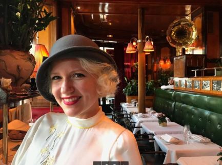 Author Tessa Lunney inside Le Dôme Café