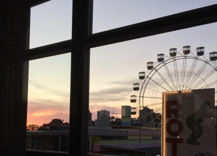 Luna Park Ferris Wheel seen through window